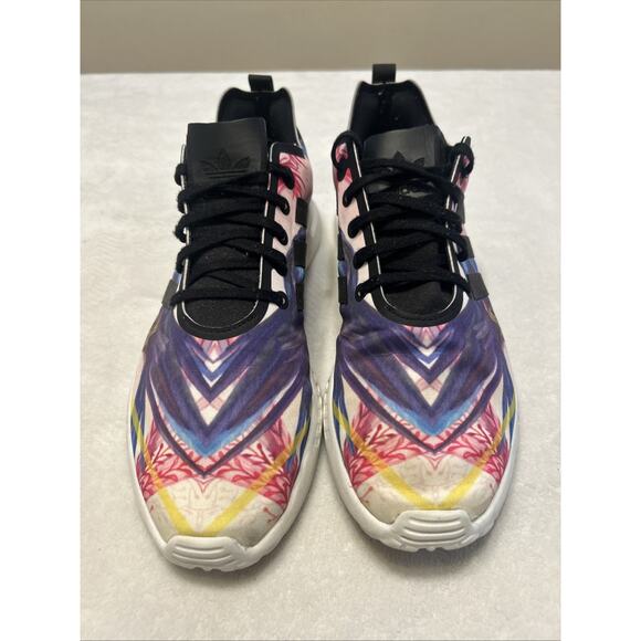 ADIDAS Running Shoes Women 10 ZX Flux Smooth Floral Multicolor Trainers Sneaker - Picture 2 of 9